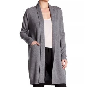 Vince Cashmere Open Front Cardigan Small Charcoal Gray Minimal Quiet Luxury
